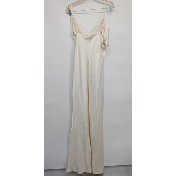 NWD Reformation Ronda Silk Wedding Gown Maxi Dress Sz 12 Ivory #4A453 - Picture 4 of 16